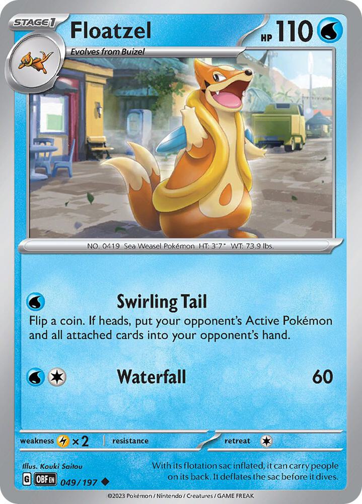 Floatzel #49 - Obsidian Flames
