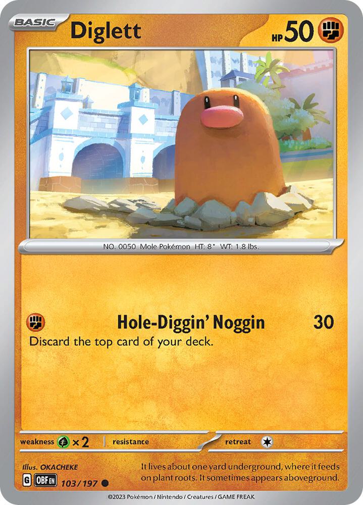 Diglett #103 - Obsidian Flames