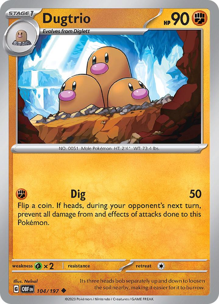Dugtrio #104 - Obsidian Flames