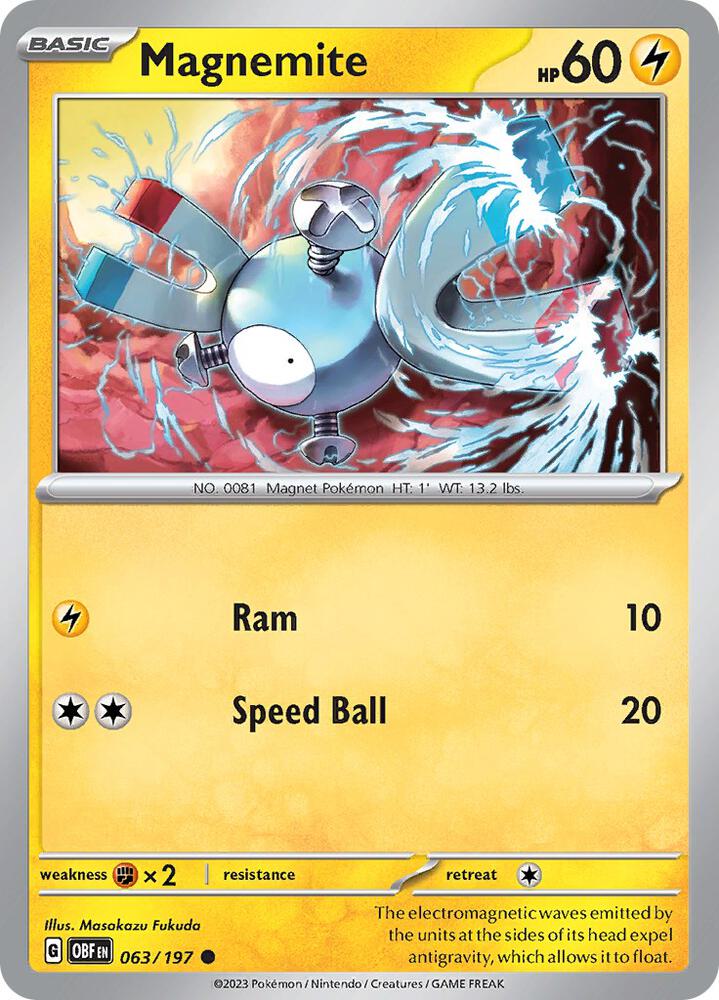 Magnemite #63 - Obsidian Flames