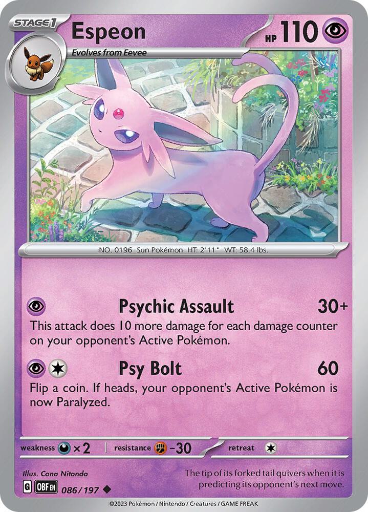 Espeon #86 - Obsidian Flames