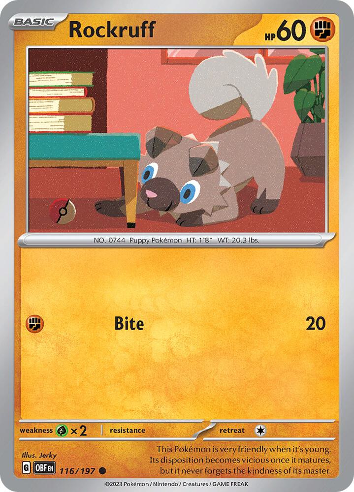 Rockruff #116 - Obsidian Flames