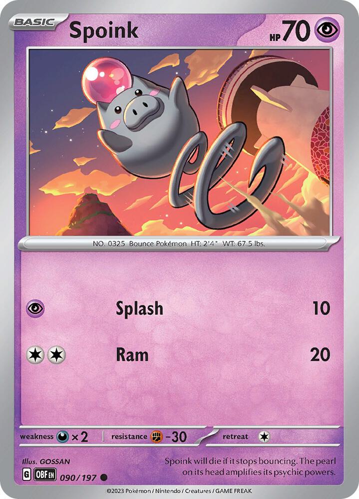 Spoink #90 - Obsidian Flames