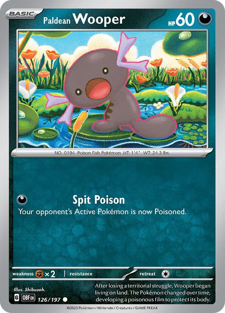 Paldean Wooper #126 - Obsidian Flames