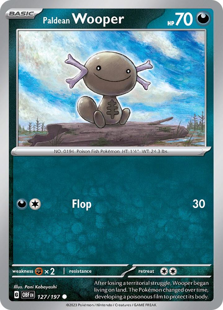 Paldean Wooper #127 - Obsidian Flames