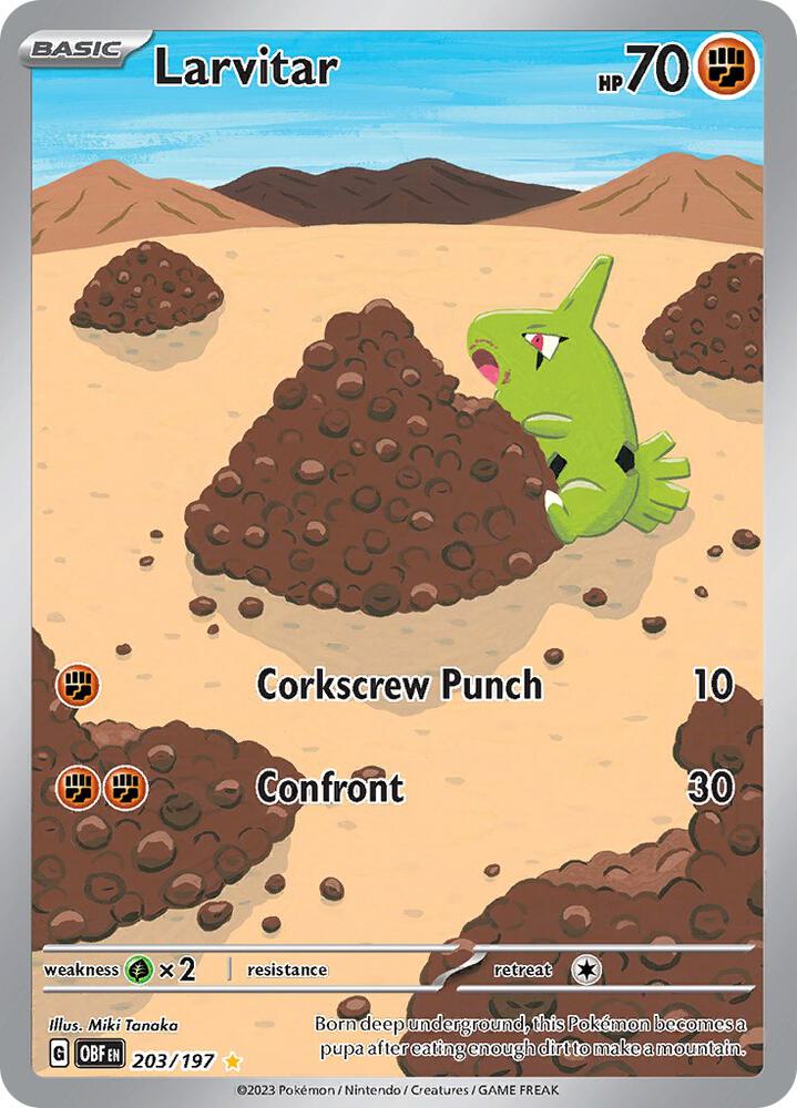 Larvitar #203 - Obsidian Flames