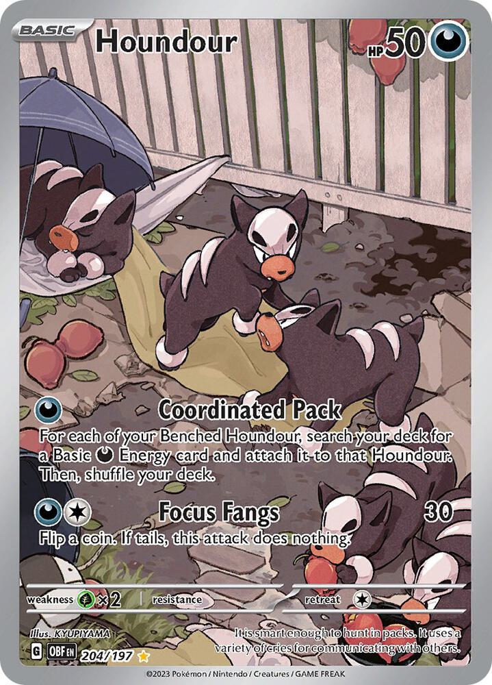 Houndour #204 - Obsidian Flames