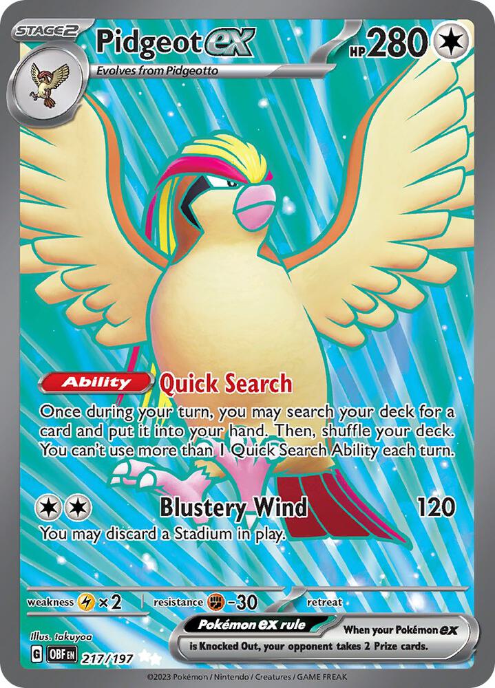 Pidgeot ex #217 - Obsidian Flames