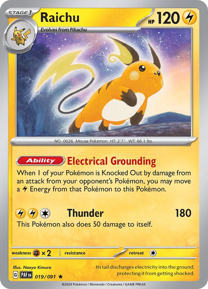 Raichu #19 - Paldean Fates