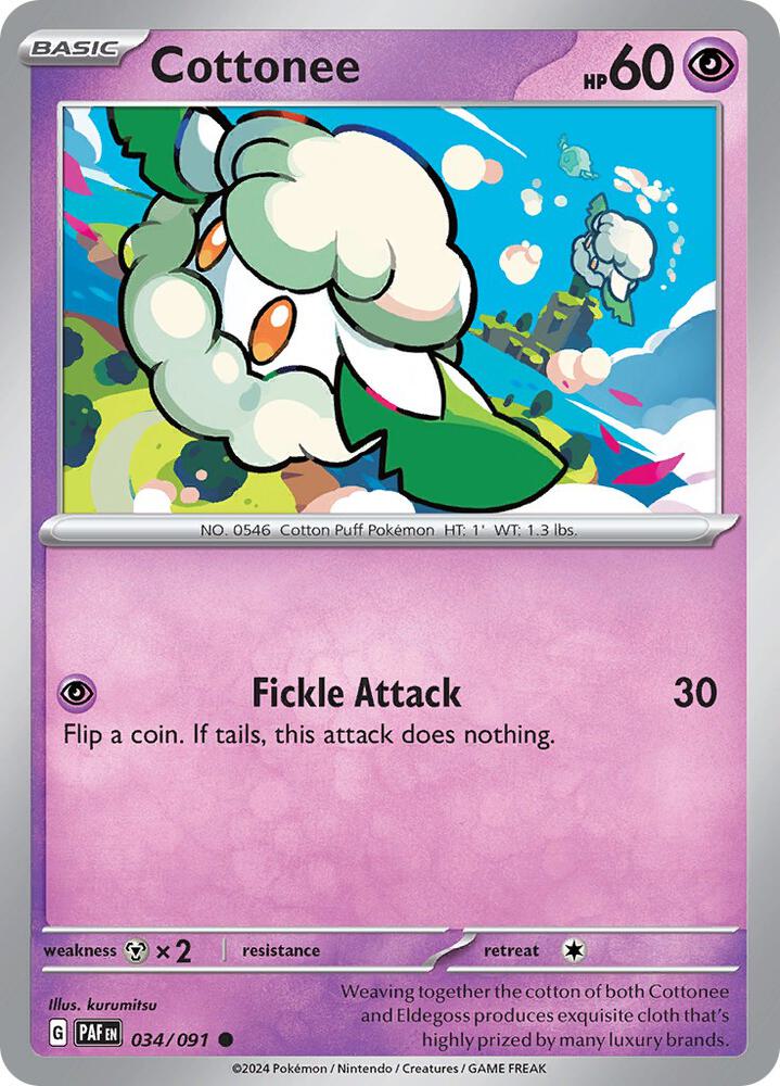 Cottonee #34 - Paldean Fates