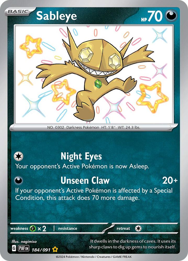 Sableye #184 - Paldean Fates