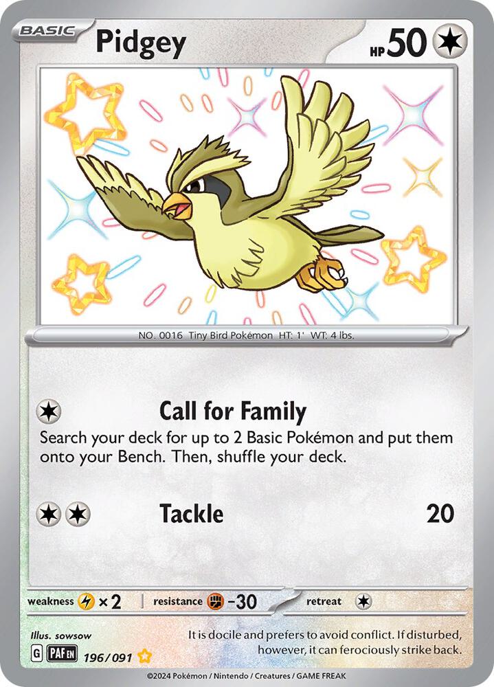Pidgey #196 - Paldean Fates