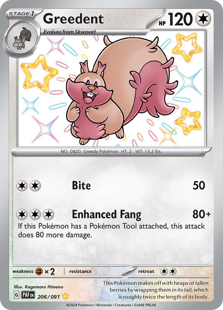 Greedent #206 - Paldean Fates