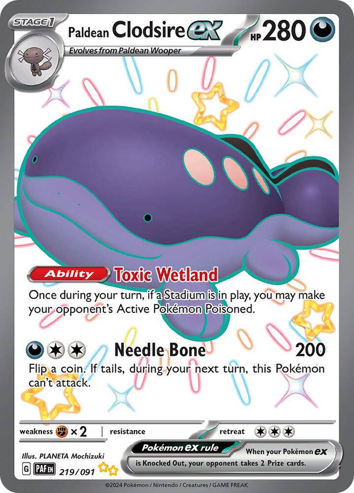 Paldean Clodsire ex #219 - Paldean Fates