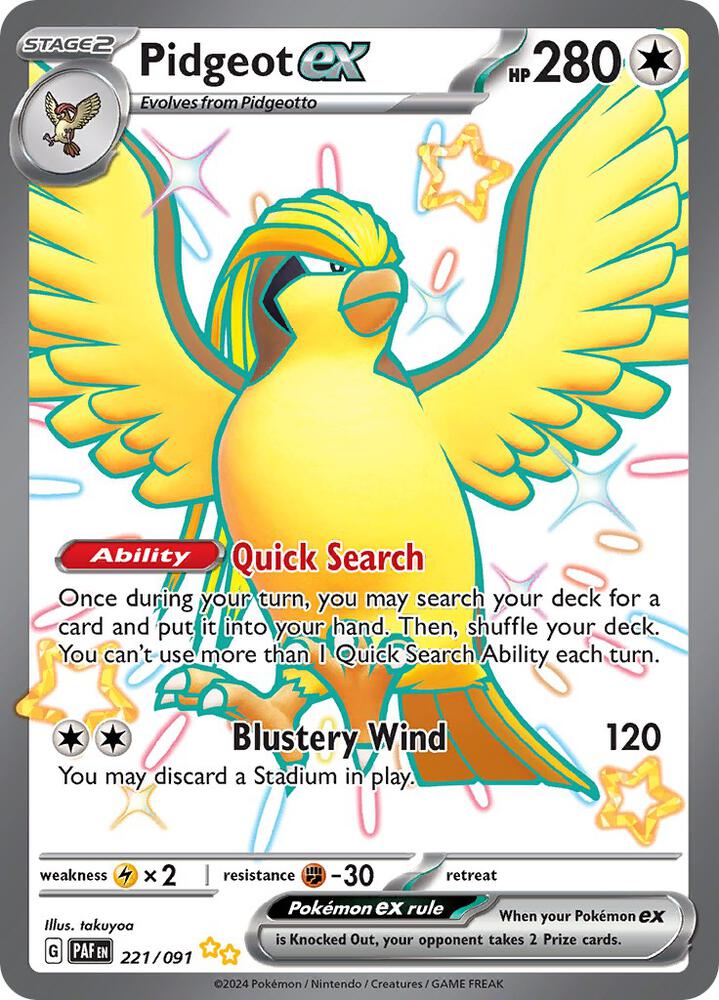 Pidgeot ex #221 - Paldean Fates