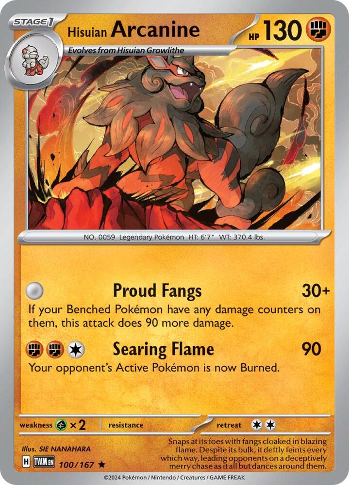 Hisuian Arcanine #100 - Twilight Masquerade