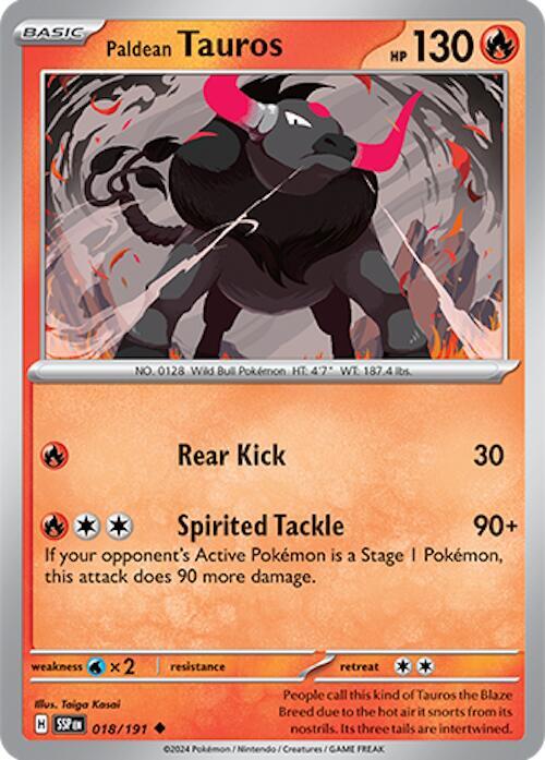 Paldean Tauros #18 - Surging Sparks