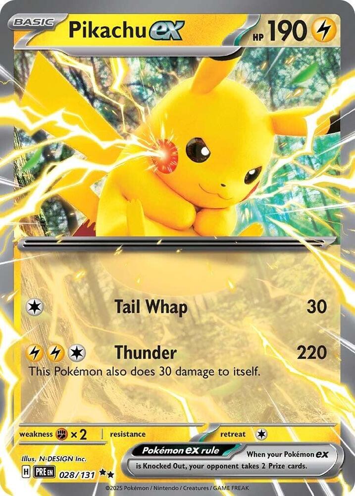 Pikachu ex #28 - Prismatic Evolutions