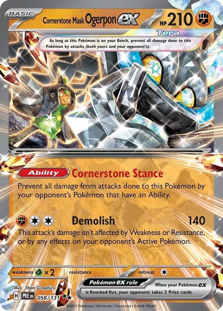Cornerstone Mask Ogerpon ex #58 - Prismatic Evolutions