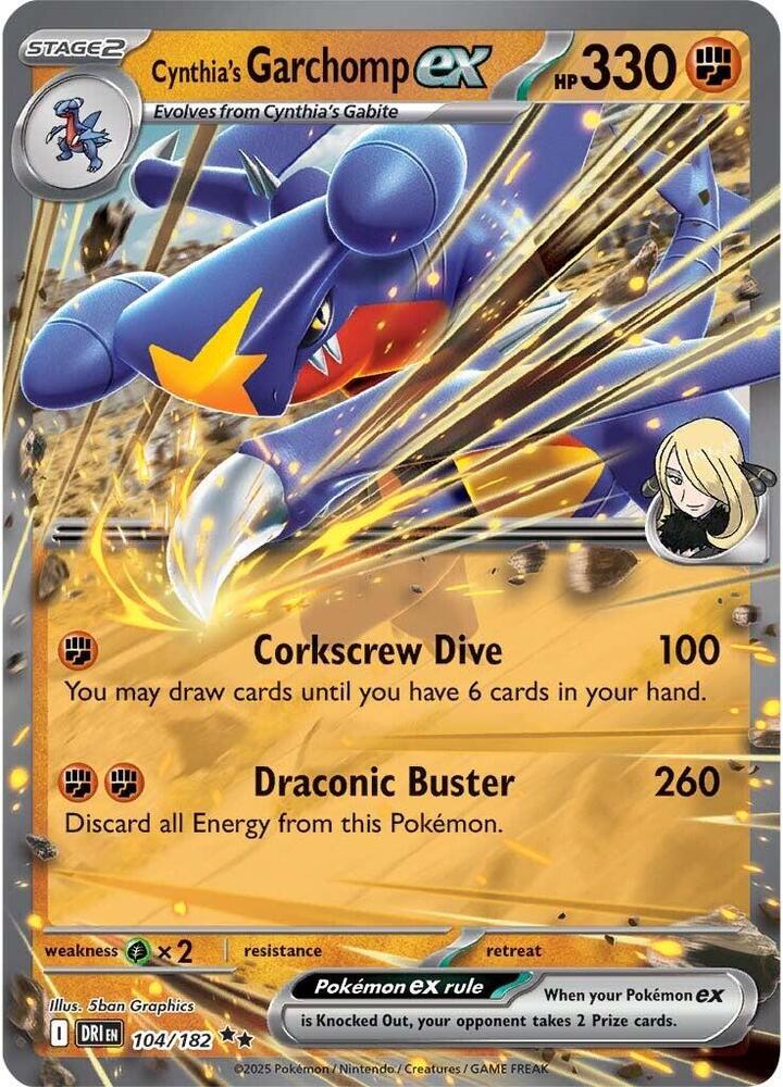 Cynthia's Garchomp ex #104 - Destined Rivals