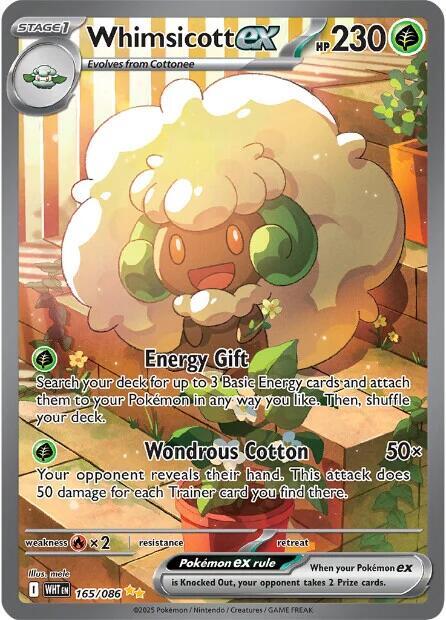 Whimsicott ex #165 - White Flare