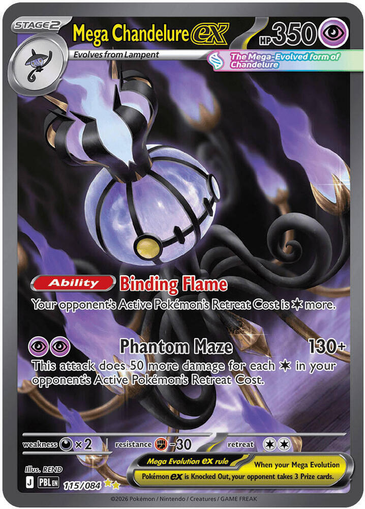 Mega Chandelure ex - 115/084 #115 - Pitch Black