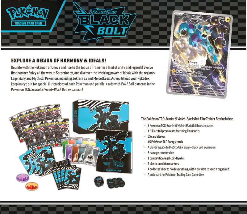 Pokémon Trading Card Game (TCG): Scarlet & Violet Black Bolt Elite Trainer Box