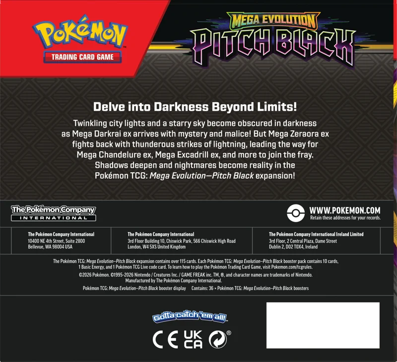 Pokemon Mega Evolution Pitch Black Booster Box (36 Packs)